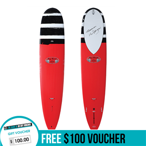 Takayama In The Pink Tuflite Surfboard, Red 9'0
