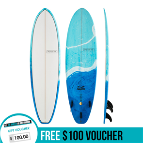Modern Falcon PU Surfboard, Blue Swirl Tint