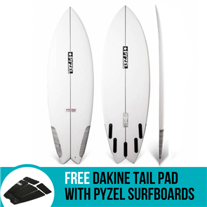 Pyzel Astro Pop Surfboard with 5 FCS Fin Plugs