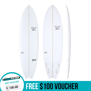 7S SuperFish 4 PU Surfboard, Clear