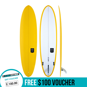 Creative Army Huevo PU Mini Mal Egg Shape Surfboard NEW 22-23 Colour, Lemon Chrome