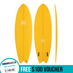 Salt Gypsy Surfboards Shorebird Surfboard, New 22-23 Colour Mustard