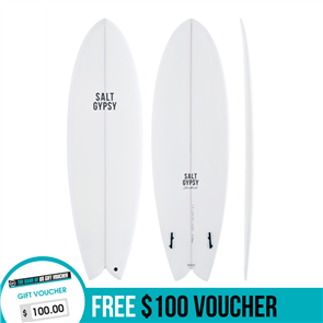 Salt Gypsy Surfboards Shorebird PU Surfboard, New 22-23 Colour Hard White