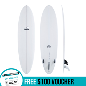 Salt Gypsy Surfboards Mid Tide PU Surfboard New 22-23 Colour, Hard White
