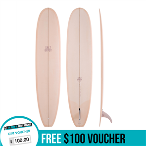 Salt Gypsy Surfboards Dusty Single Fin Longboard - New 22-23 Colour, Blush