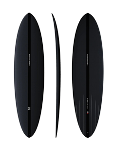 Thunderbolt MID 6 - TWIN  Black (Carbon) Surfboard, Black/Black