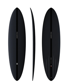 Thunderbolt Surfboards HARLEY MID 6 - TWIN FCS Black (Carbon) Surfboard, Black/Black