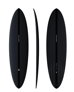 Thunderbolt MID 6   Black (Carbon) Surfboard, Black/Black