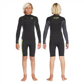 Billabong Wetsuits 2/2mm BOYS ABSOLUTE CZ LS GBS SP SPRINGSUIT, STEALTH