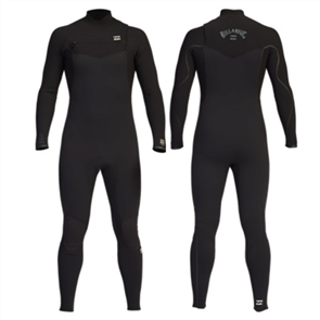 Billabong Wetsuits 4/3mm FURNACE COMP CHEST ZIP FULL STEAMER, BLACK