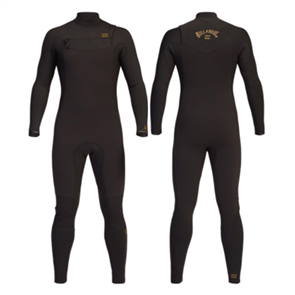 Billabong Wetsuits 4/3mm REVOLUTION CHEST ZIP LS FULL STEAMER, BLACK CLAY