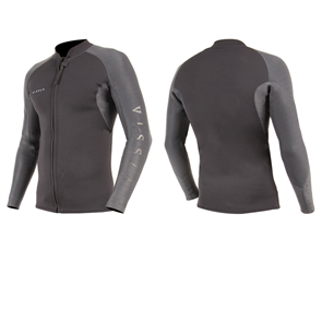 Vissla Wetsuits HIGH SEAS 2MM FRONT ZIP LS JACKET, Charcoal