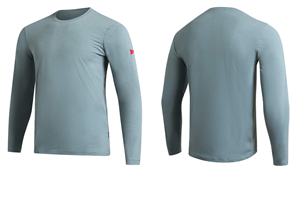 FLORENCE MARINE X Airtex Long Sleeve Rash Vest, Heather Light Sea Blue