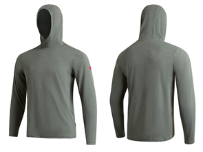 FLORENCE MARINE X Airtex Long Sleeve Hooded Rash Vest, Heather Dark Sage