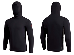 FLORENCE MARINE X Airtex Long Sleeve Hooded Rash Vest, Black