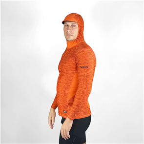 VAIKOBI HOODED UV LONG SLV RASH TOP, ORANGE