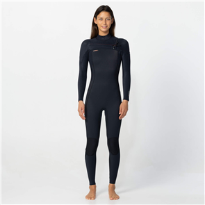 O'Neill Wetsuit WOMENS HYPERFREAK FIRE Chest Zip 3/2MM L/S STEAMER, A00 BLK/BLK