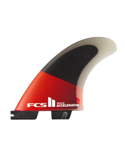 FCS II Accelerator PC Carbon Medium Black/Red Thruster Fin Set