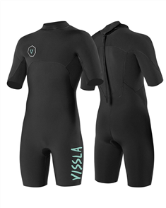 Vissla Wetsuits BOYS 22 BACK ZIP SPRINGSUIT, Black