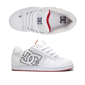 DC NET MENS SHOES, WHITE/RED