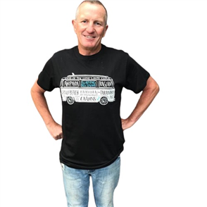 Moana Rd NZ Surfing T-Shirt, Black