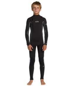 Billabong 3/2mm Teen Absolute Chest Zip Full Steamer, Dark Grey