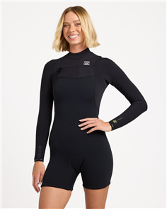 Billabong Wetsuits 2/2mm WOMENS FURNACE REVO LS SPRINGSUIT, BLK