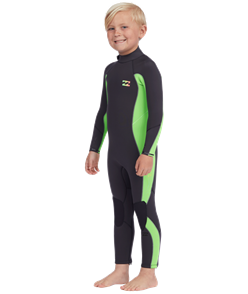 Billabong Wetsuits 3/2mm TODDLER ABSOLUTE FL FULL WETSUIT, NEON GREEN