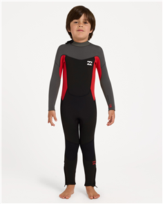 Billabong Wetsuits 3/2mm TODDLER 2-6 ABSOLUTE BZ STEAMER WETSUIT, T-RED
