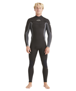 Billabong 3/2mm Absolute Chest Zip Full GBS Steamer, Dark Grey