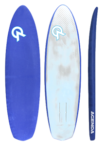 Agenda BEGINNERS PRONE FOIL BOARD CARBON BOARD + EVA TOP, Size 7'4, Blue