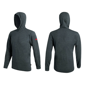 FLORENCE MARINE X Airtex Long Sleeve Hooded Shirt, Heather Storm