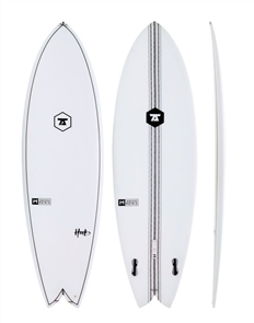 7S The Hook IM Innegra Matrix Twin Fin Surfboard, Clear