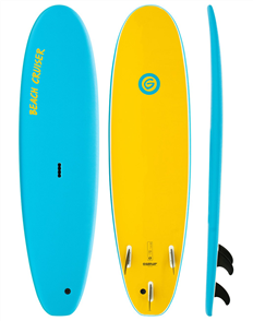 Gnaraloo Beach Cruiser Soft Surfboard, Blue Yellow
