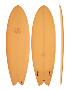 Salt Gypsy Surfboards Shorebird Surfboard, Pale Apricot