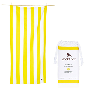 Dock & Bay Microfibre Beach Towel, Yellow