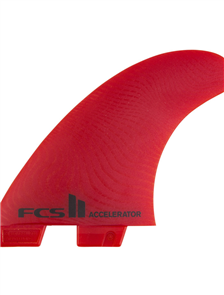 FCS II Accelerator Neo Glass Red Tri Fins, Red