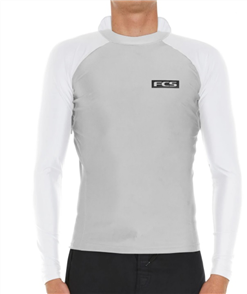 FCS Essential Hooded LS Rash Vest, Grey