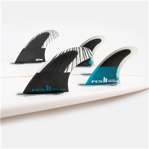 FCS II Performer PC Small Teal/Black Quad Rear Fin Set