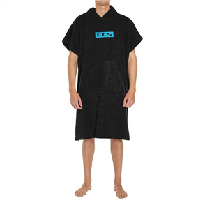 FCS 100% Cotton Junior Towel Poncho Black