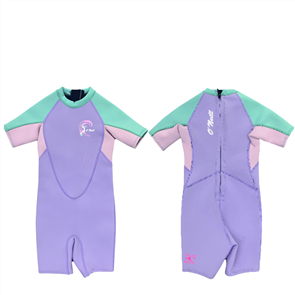 O'Neill GIRLS TODDLER REACTOR BACK ZIP 2MM S/S SPRINGSUIT, MIST/PINK