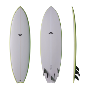 NSP Elements Fish 5x FCS II Surfboard, Green