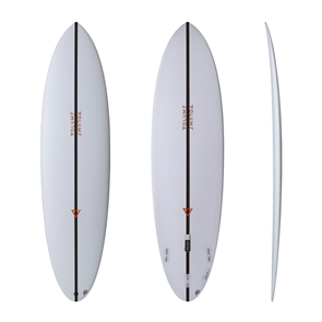 NSP Shapers Union Midlength HDT 5x FCS II Surfboard, Sanded/Orange