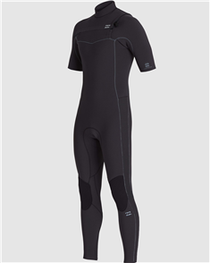 Billabong Wetsuits 2/2mm REVOLUTION PRO CHEST ZIP SS STEAMER, BLACK/BLACK