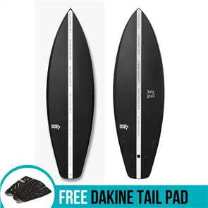 Haydenshapes Holy Grail FutureFlex Surfboard, BLACK BASE w INVERTED,FCS II 5 Fin