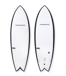 Haydenshapes Hypto Twin Future Flex Futures 2 Fin Surfboard, Clear