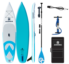 Agenda Island Hopper Isup 11'6 Combo with 3pc Carbon Black Paddle & 9ft Leash