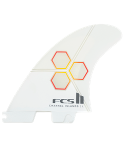 FCS II CI PC Large White/Flame Quad Rear  Fins