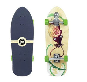 SmoothStar Mini Grom 26” Thruster D Surf Skateboard, Cuttlefish