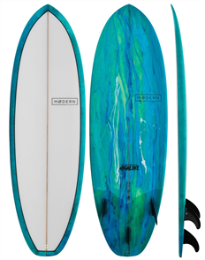 Modern Highline PU Stubby Surfboard, Sea Tint